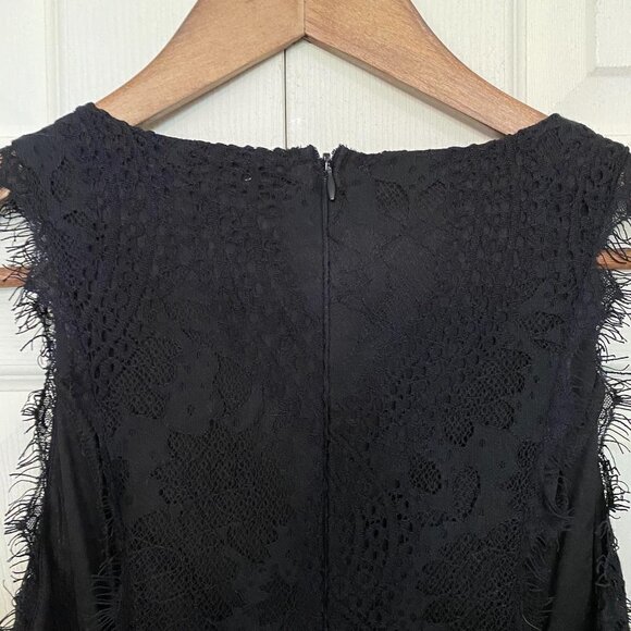 Miami Black Eyelash Edge Lace Sleeveless Fit & Flare Cocktail Mini Dress Small - Picture 9 of 10